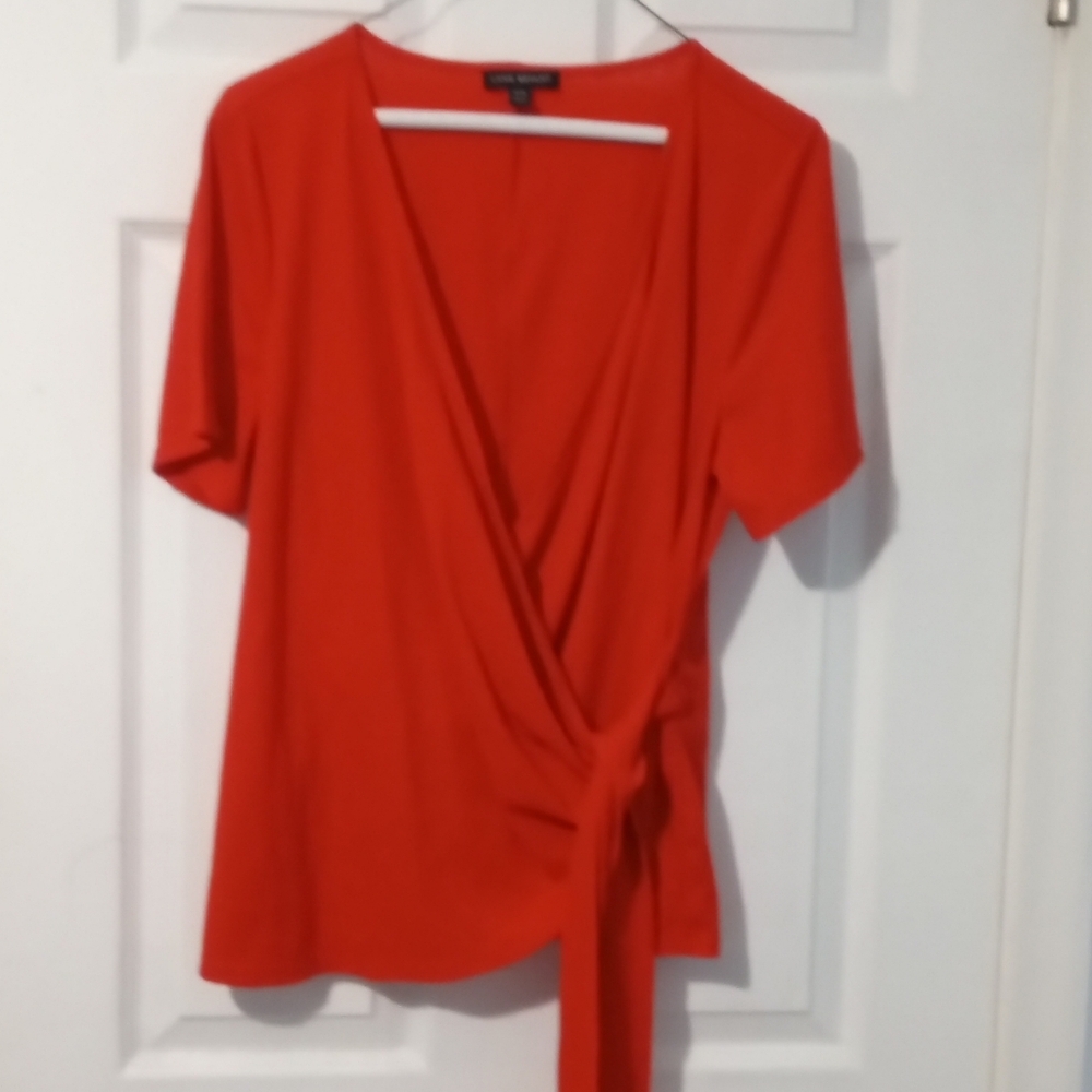 Lane Bryant Vibrant Red Wrap Top